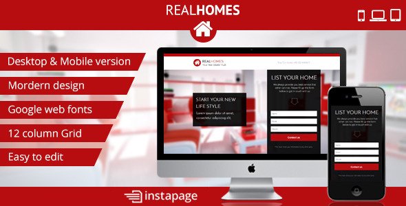 Instapage RealHomes - Real Estate Landing Page
 TFx