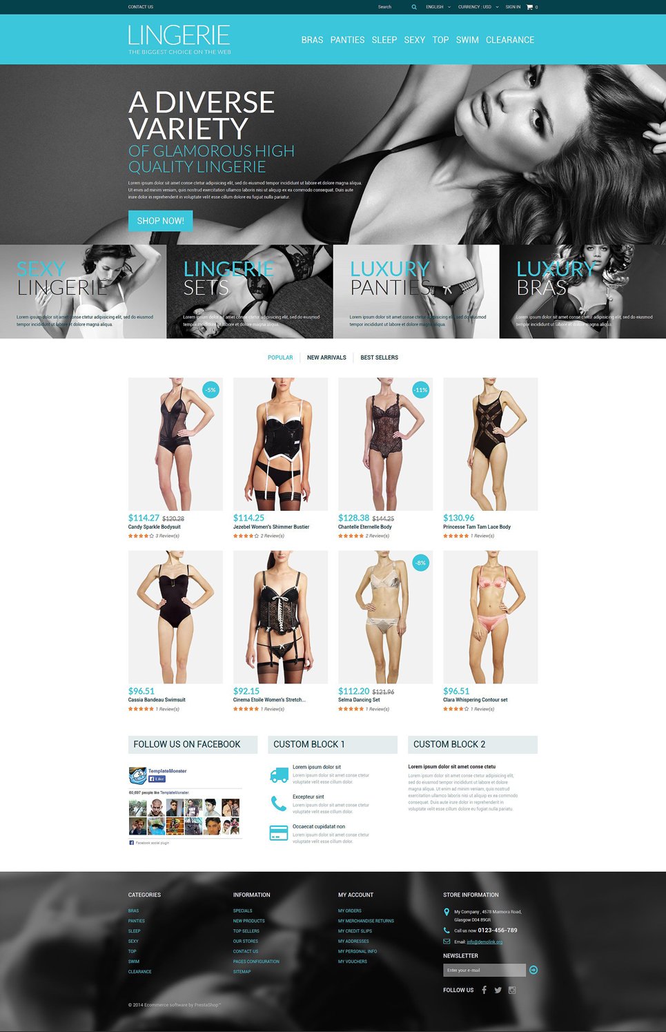 Lingerie Responsive PrestaShop Theme TMT