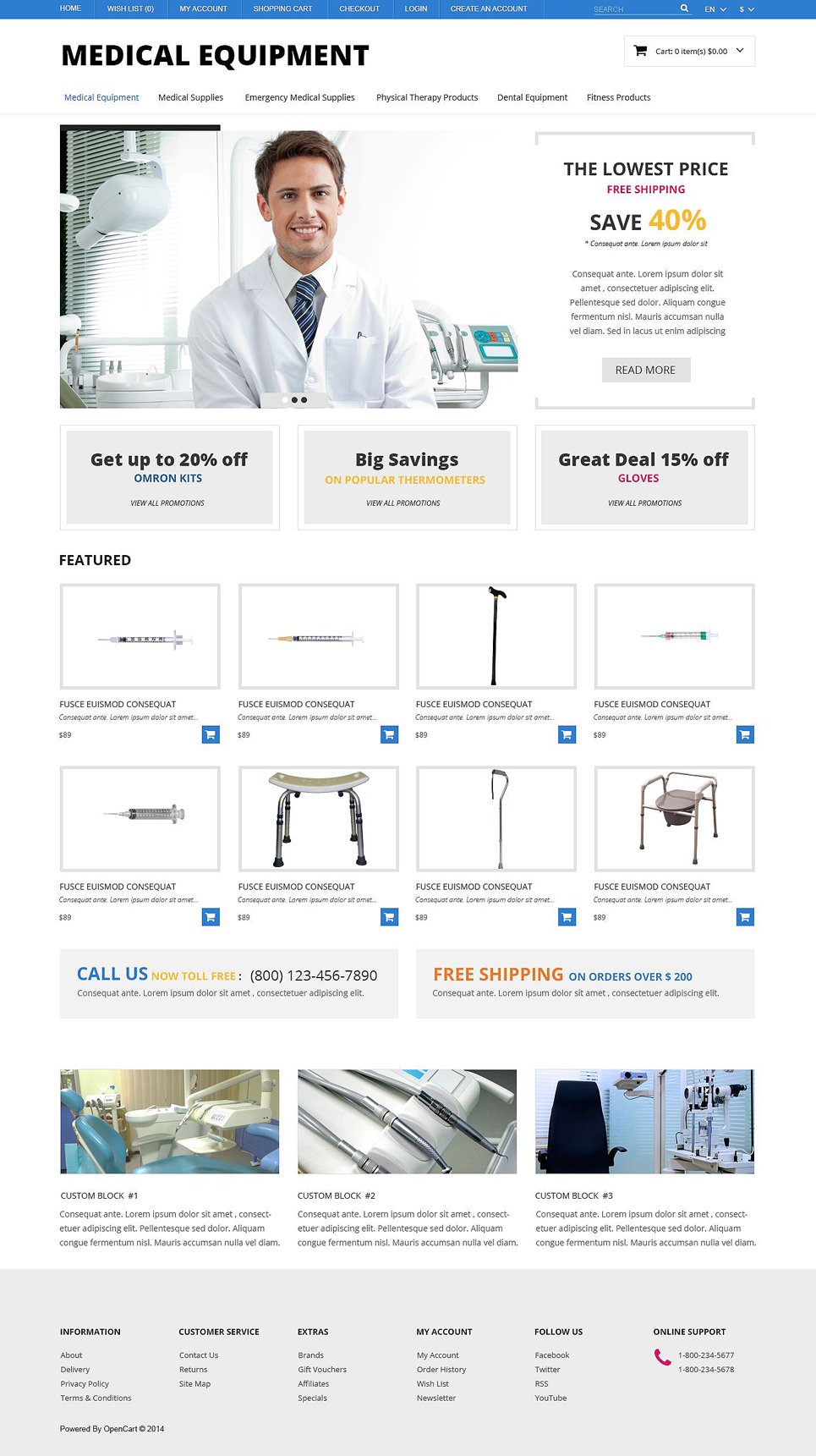 Medical Equipment Responsive OpenCart Template TMT