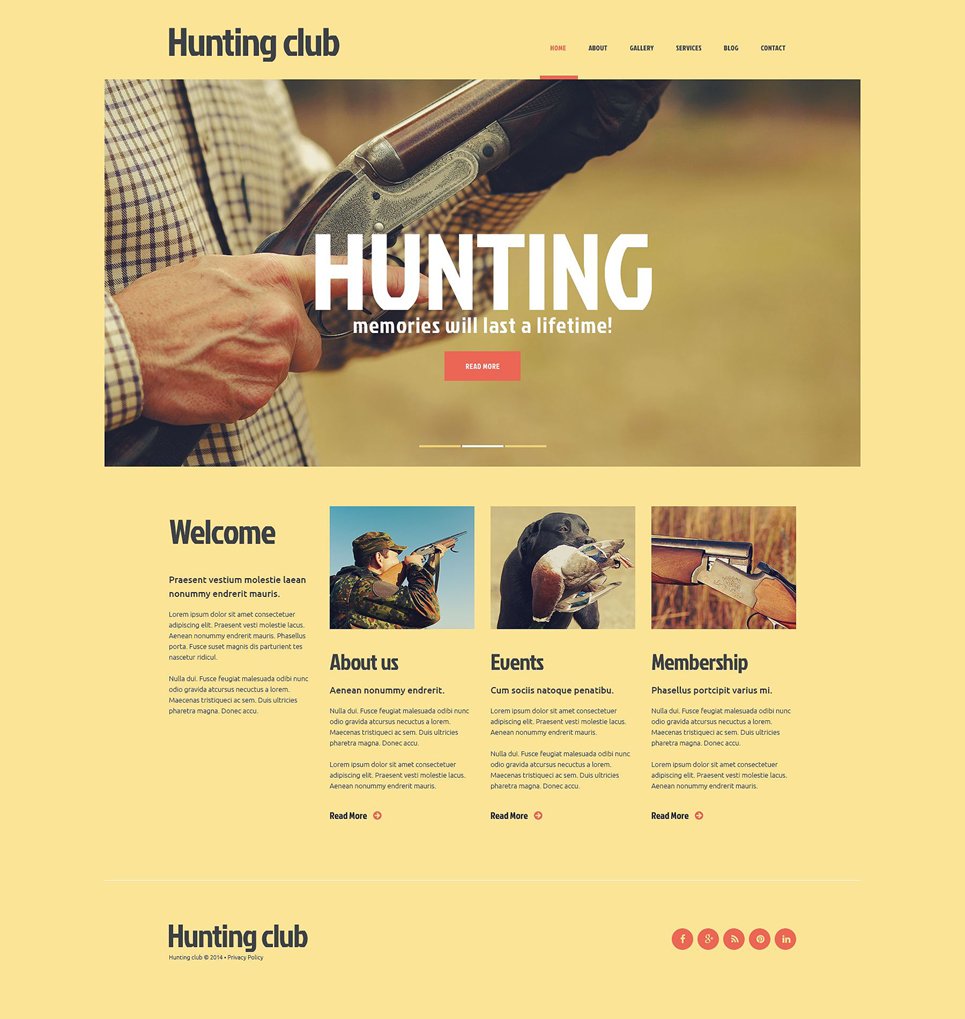 Club of Experienced Hunters Joomla Template TMT