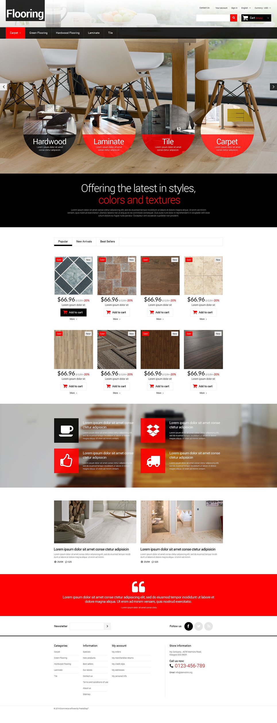 Flooring Responsive PrestaShop Theme TMT