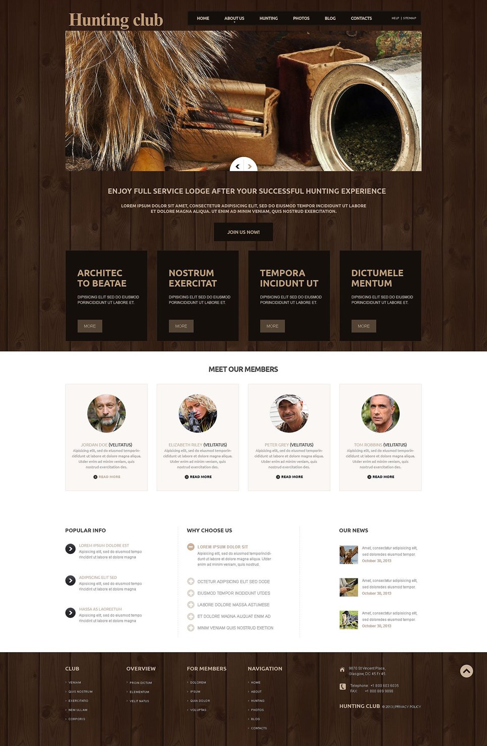 Hunting Responsive Joomla Template TMT