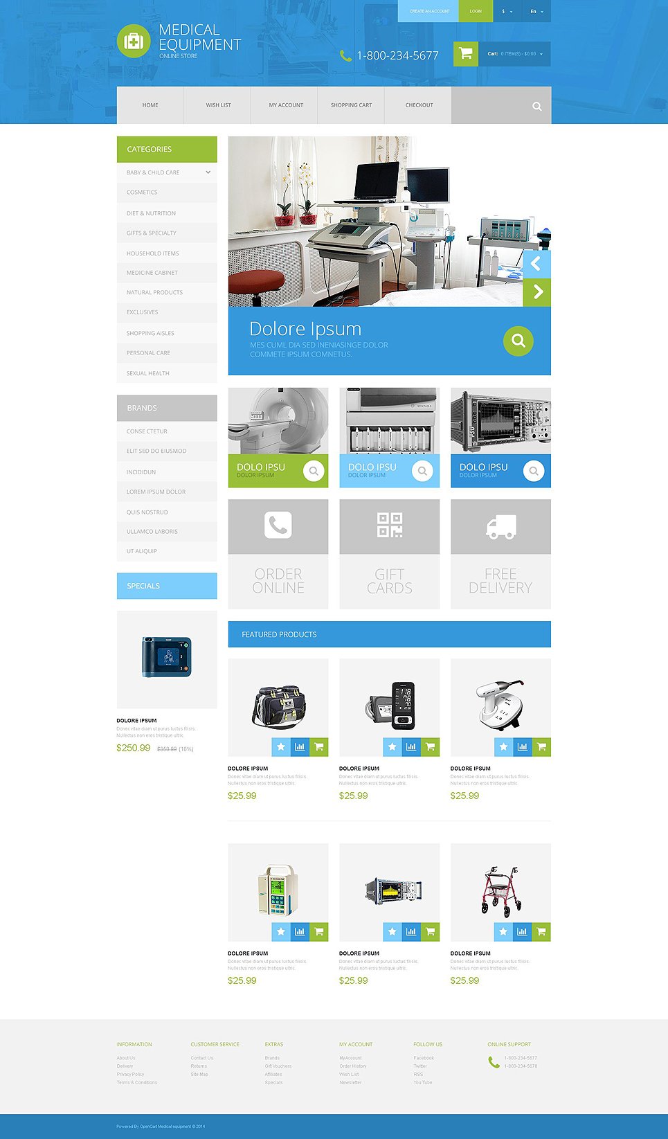 Medical Equipment Responsive OpenCart Template TMT