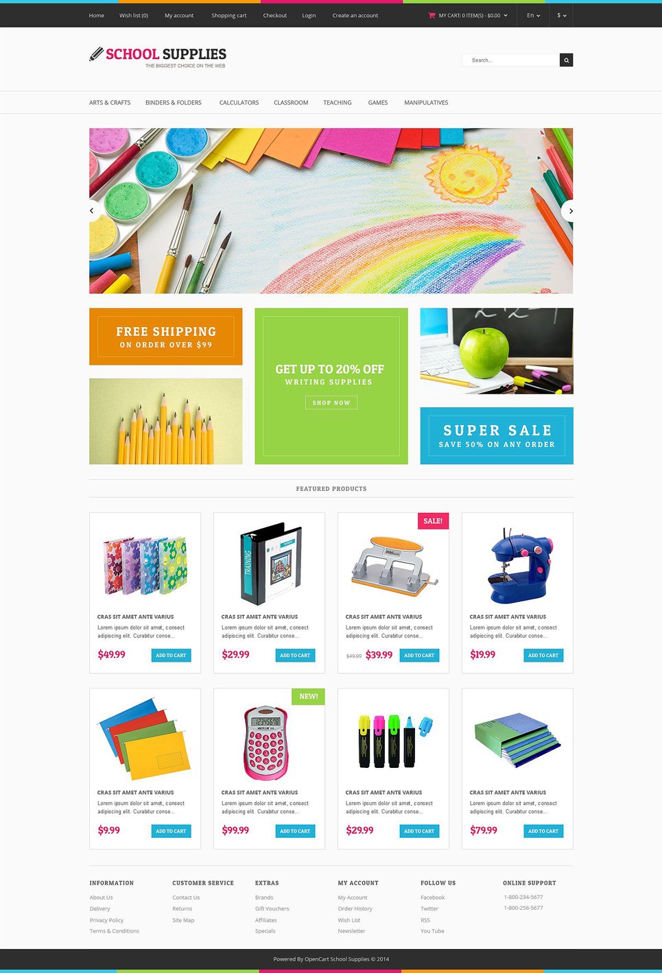 Stationery Responsive OpenCart Template TMT