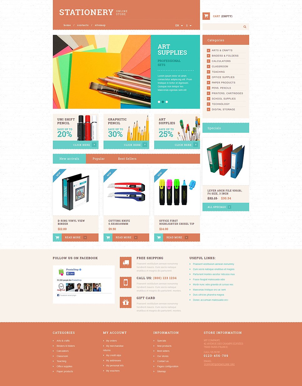 Stationery and Paper PrestaShop Theme TMT