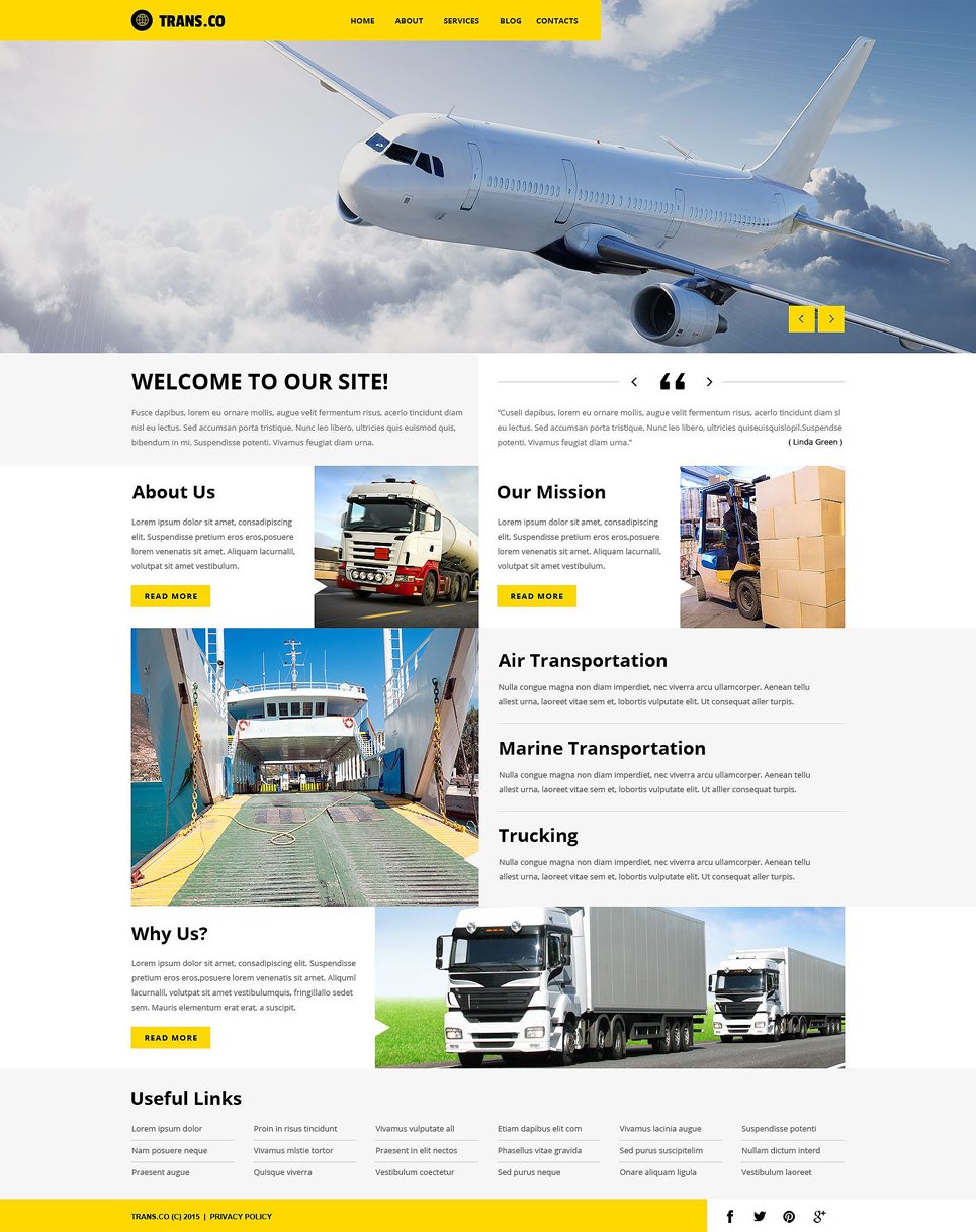 Transportation Services WordPress Theme TMT
