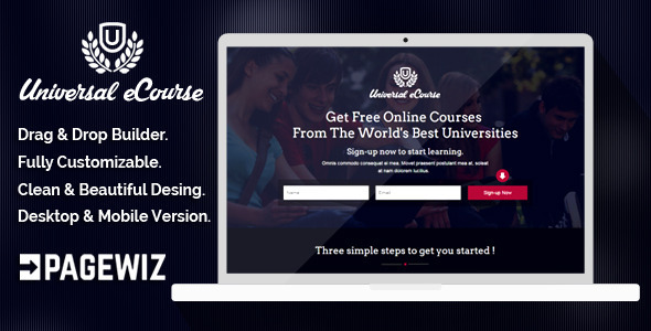 Universal e Course Pagewiz Landing Page Template 
 TFx