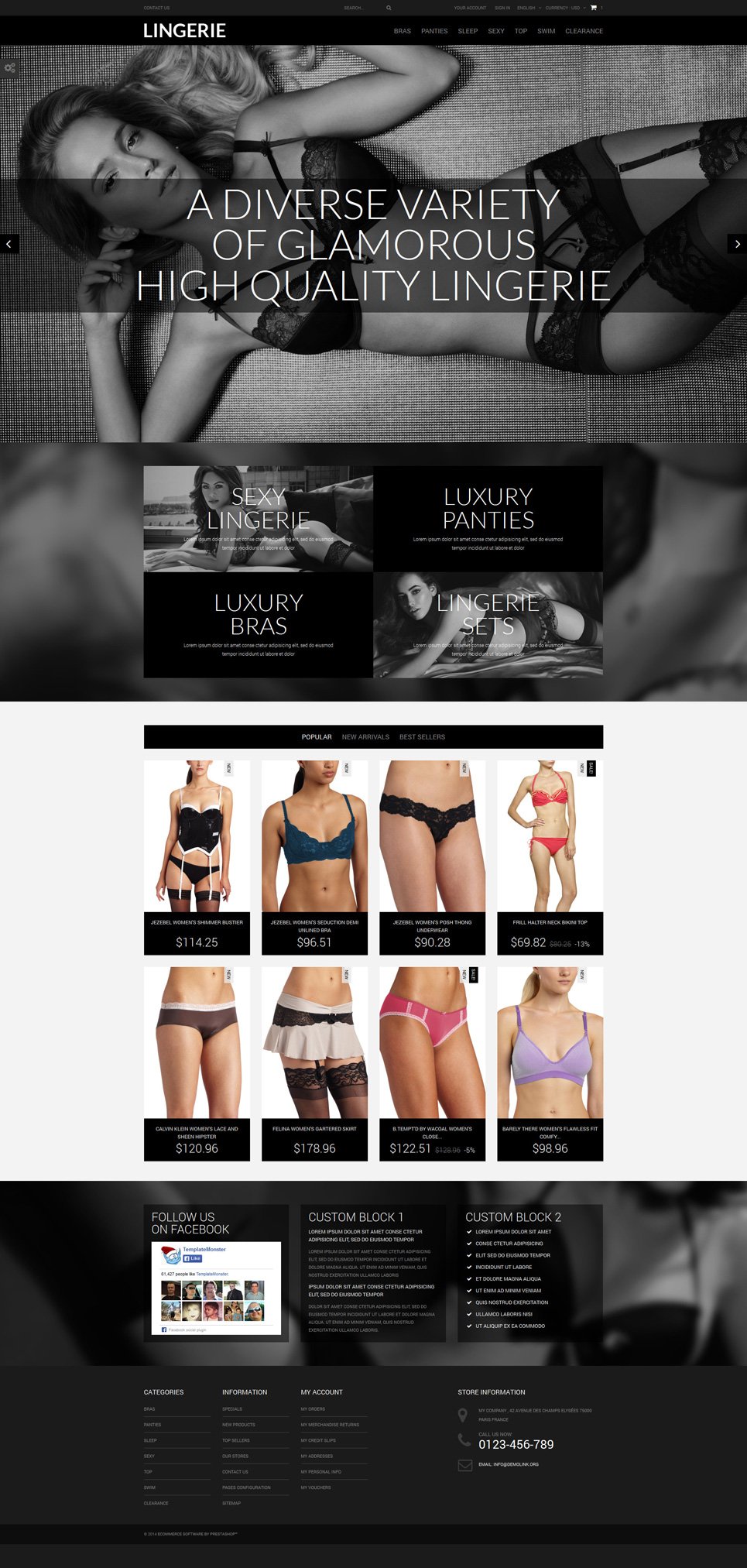 Lingerie Responsive PrestaShop Theme TMT