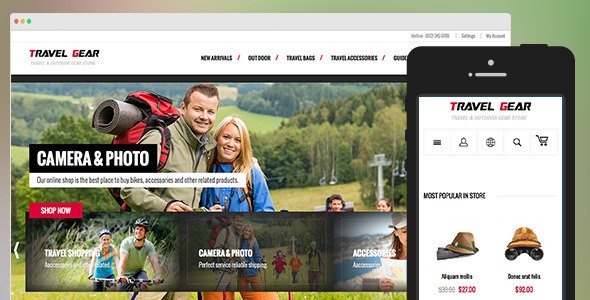 TravelGear-Responsive Magento theme for gear store
 TFx