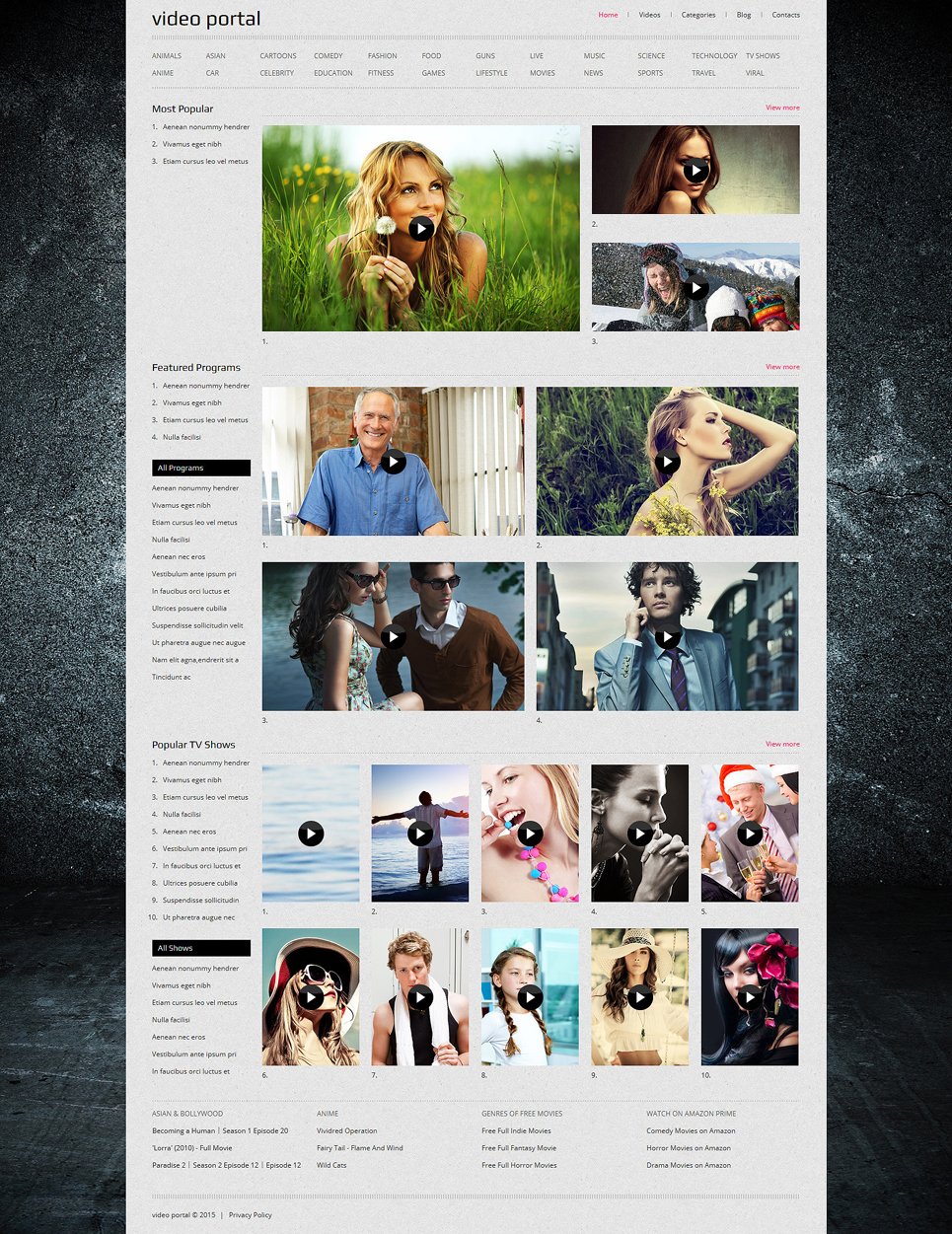 Video Gallery Responsive Joomla Template TMT