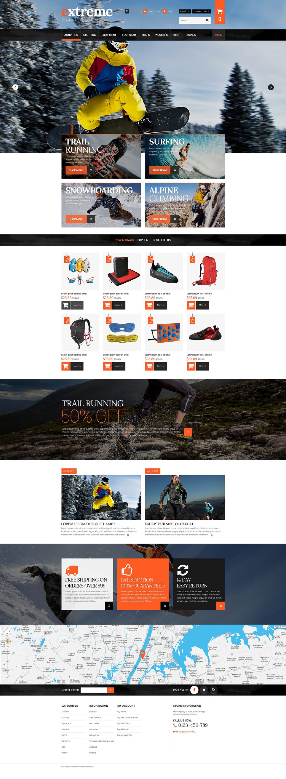 Extreme Sports Responsive PrestaShop Theme TMT