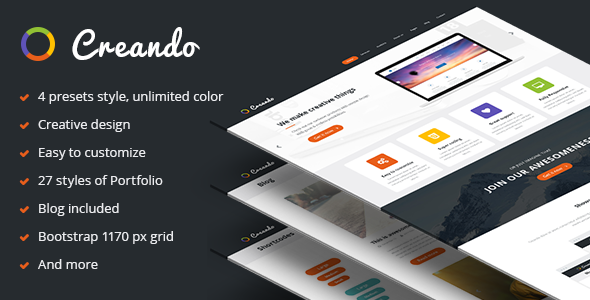 Creando | Creative Onepage Parallax Theme
 TFx