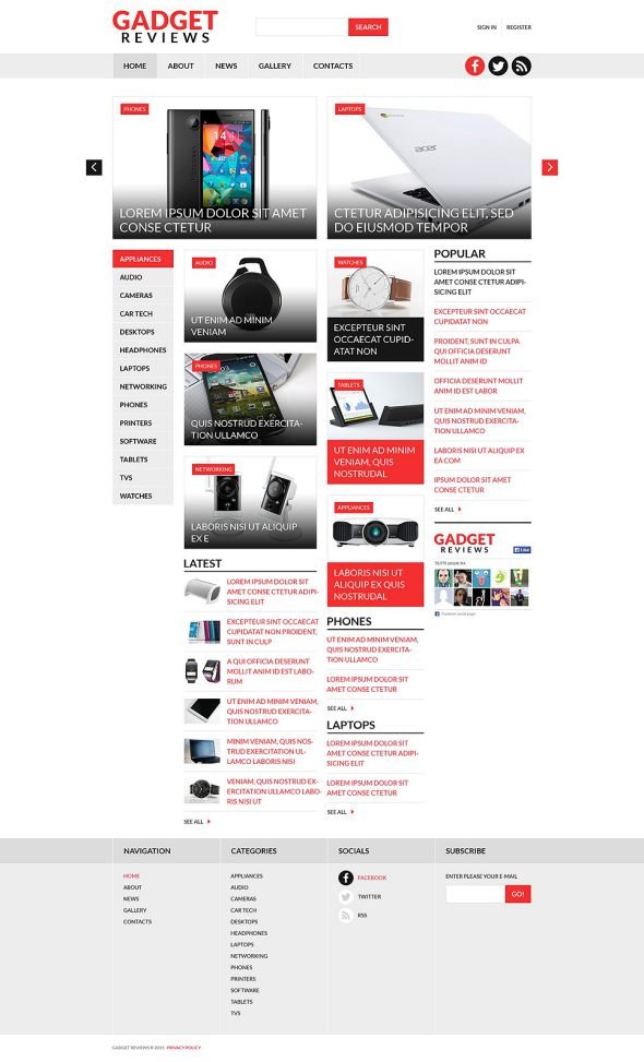 Electronics Reviews Joomla Template TMT