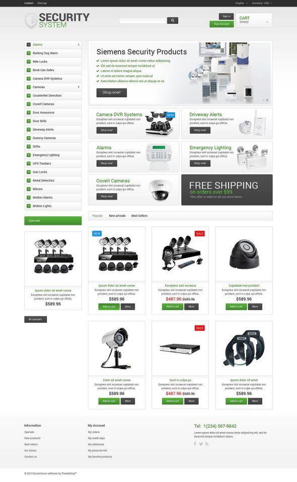 Security Responsive PrestaShop Theme TMT