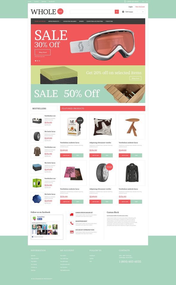 Wholesale Online PrestaShop Theme TMT