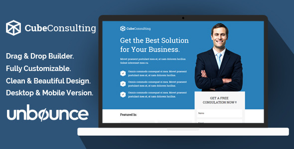 Cube Consulting Landing Page Template - Unbounce 
 TFx