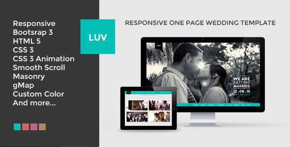 LUV | Responsive One Page Wedding Template
 TFx
