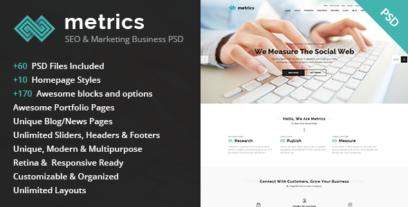 Metrics - SEO & Marketing Business PSD Template
           TFx