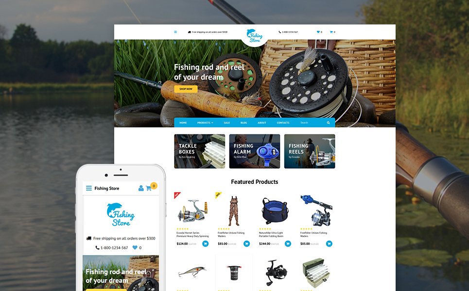 Fishing Store OpenCart Template TMT