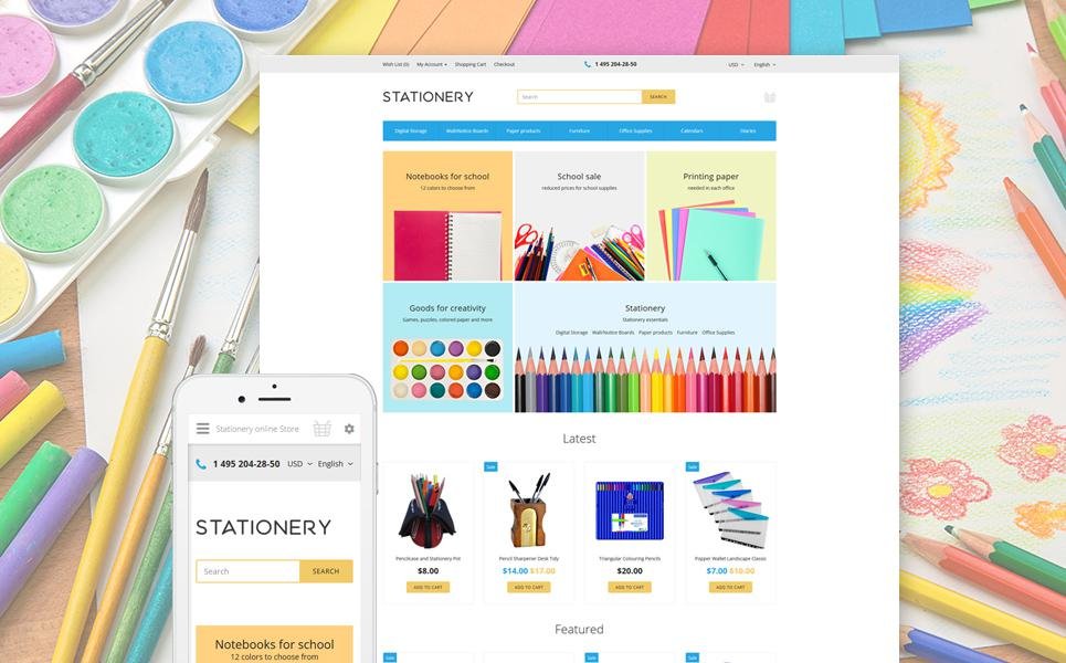 Stationery OpenCart Template TMT