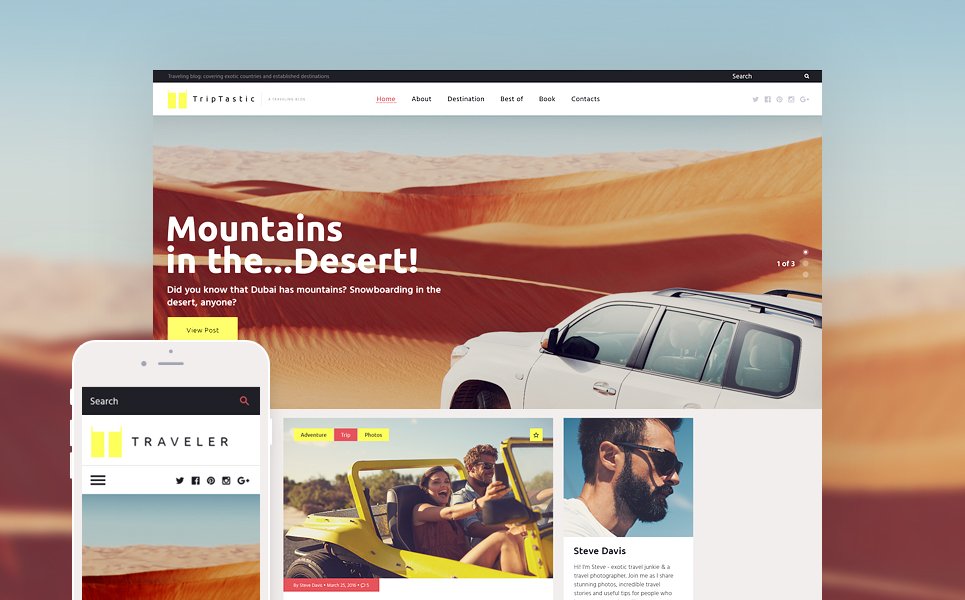 TripTastic - Travel Blog WordPress Theme TMT