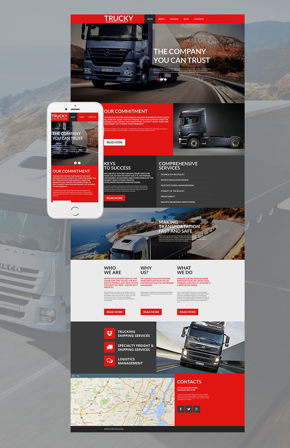 Trucking Moto CMS HTML Template TMT