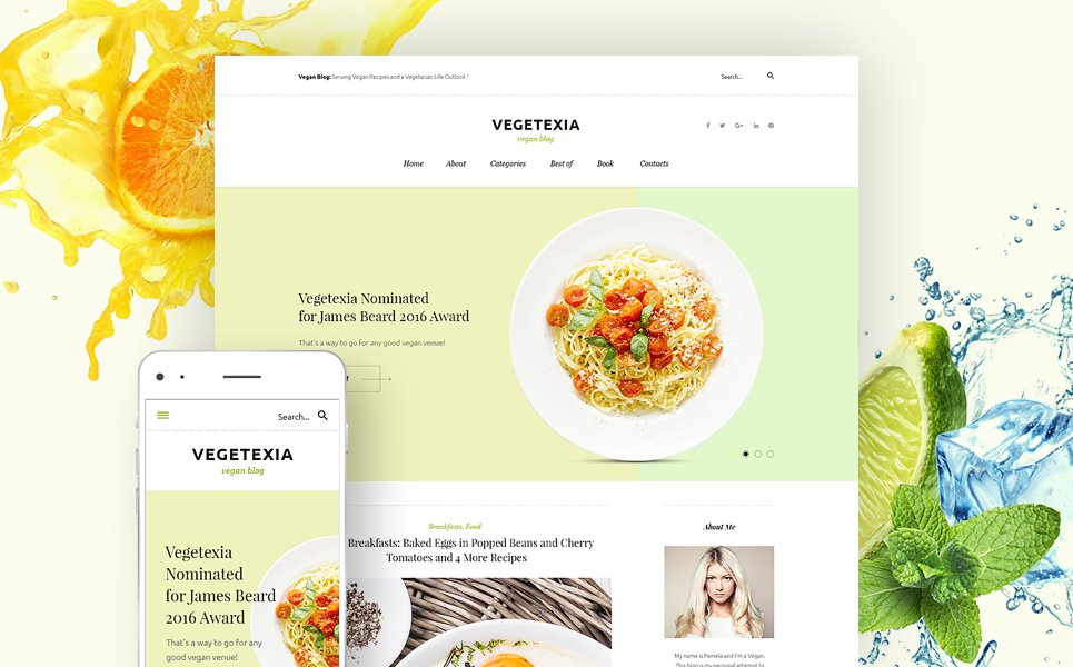 Vegetexia - Recipes Responsive WordPress Theme TMT