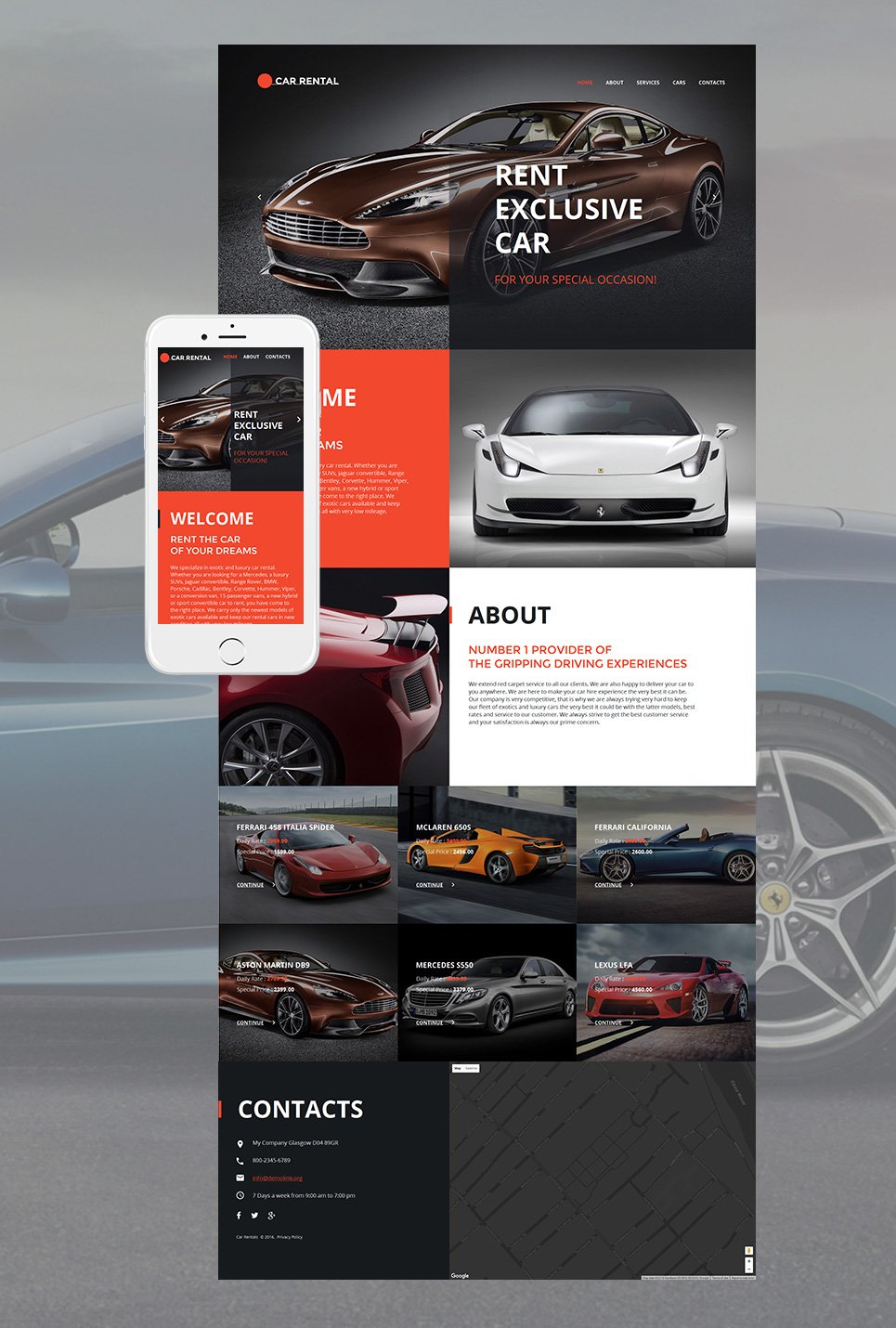Car Rental Moto CMS HTML Template TMT