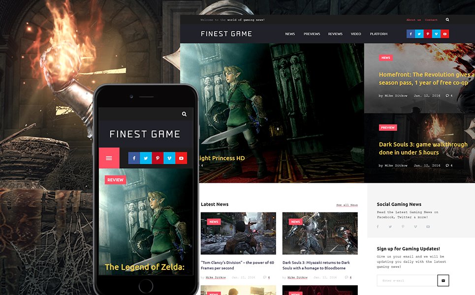 Game Portal Responsive WordPress Theme TMT