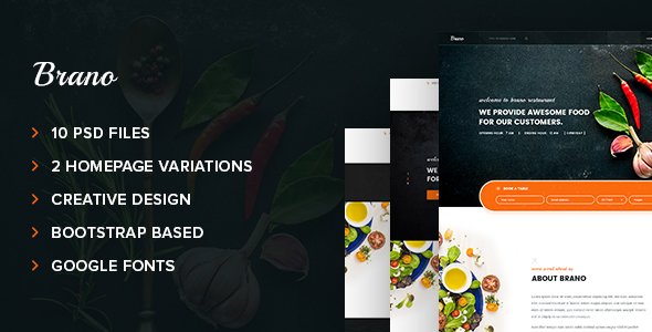 Brano – Food & Restaurant PSD Template  
           TFx