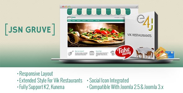 JSN Gruve-Responsive Joomla Restaurant Template
           TFx