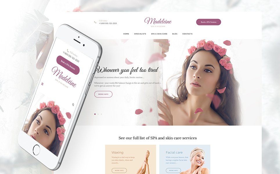 Madeleine Spa Skincare WordPress Theme TMT