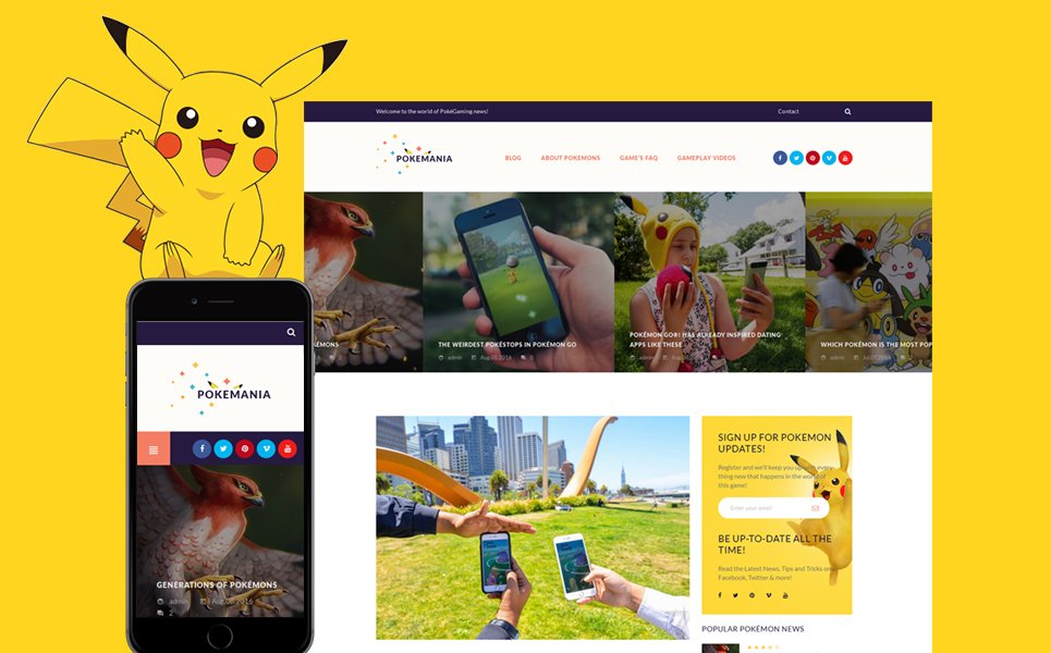 Pokemania - Games Responsive WordPress Theme TMT