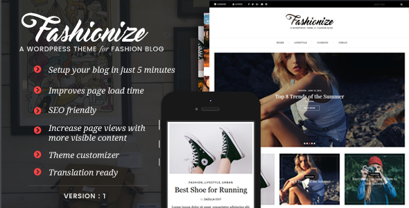 Fashionize - WordPress Theme for Fashion Bloggers
           TFx