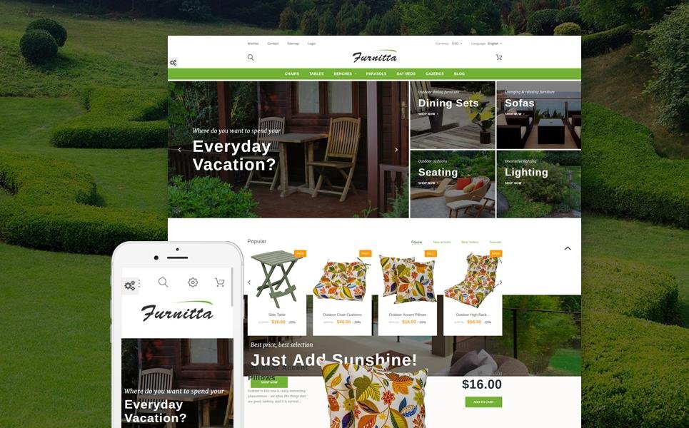 Furnitta - Outdoor Furniture PrestaShop Theme TMT