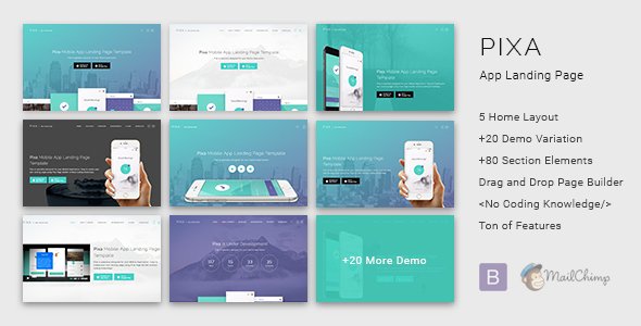 Pixa - App Landing Page with Page Builder
           TFx