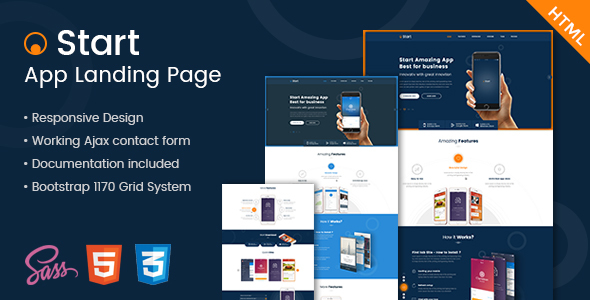 Start - App Landing Page HTML Template 
           TFx