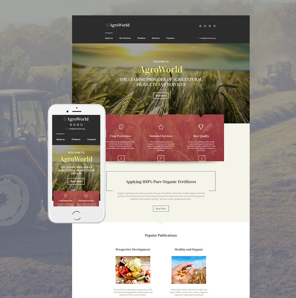 Agriculture Moto CMS HTML Template TMT