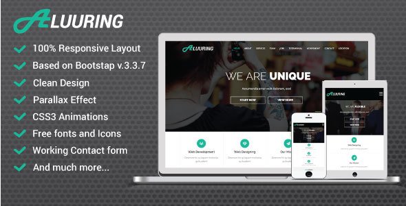 Alluring - One Page Business HTML5 Responsive Template
           TFx