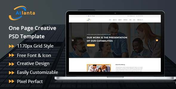 Atlanta One Page Creative PSD Template
           TFx