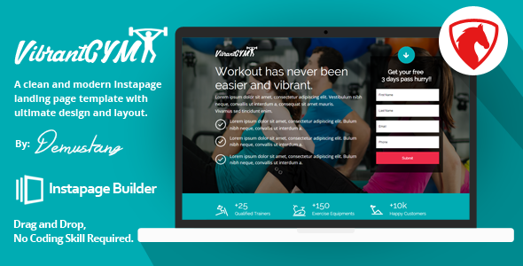 Vibrant GYM - Instapage Landing Page Template
           TFx