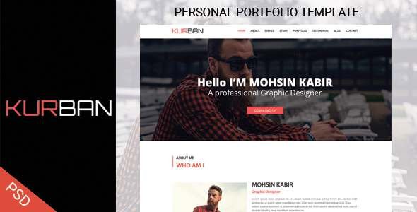 KURBAN- One Page Personal Portfolio Template
           TFx