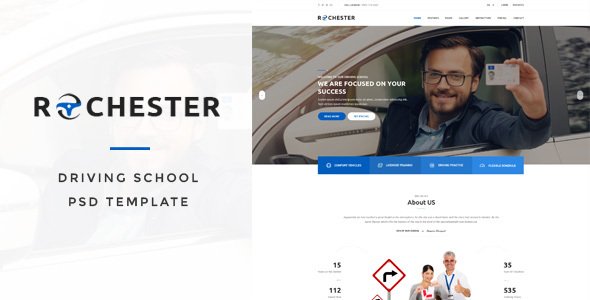 Rochester - Driving School PSD Template
           TFx Alphege Donald