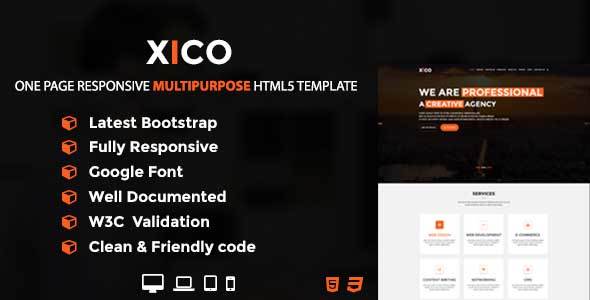 XICO - One Page Responsive Multipurpose Template
           TFx Adam Cajetan