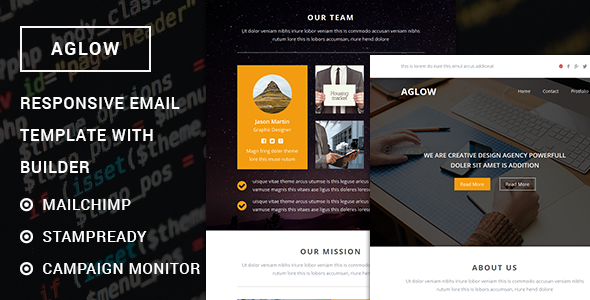 Aglow - Responsive Email Template with Stampready Builder - Catalogs Email Templates TFx Noel Ryuu