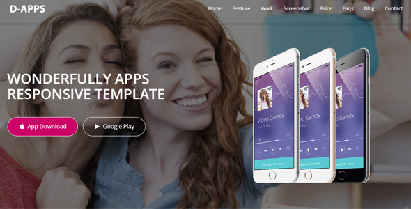 D-Apps app Responsive html5/css3 landing  template - Site Templates  TFx Quin Ronnie