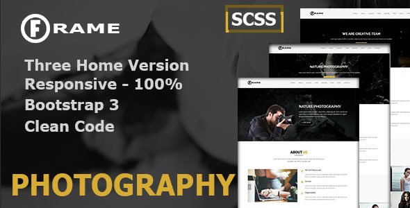 Frame Photography Onepage Bootstrap Template - Photography Creative TFx Randall Junior