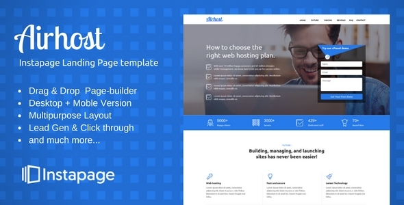 Instapage Onepage Template - Airhost - Instapage Marketing TFx Wibawa Shiro