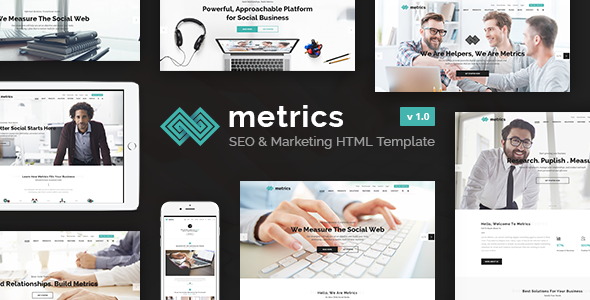 Metrics Business - SEO, Digital Marketing, Social Media HTML Template - Marketing Corporate TFx Alvin Kiaran