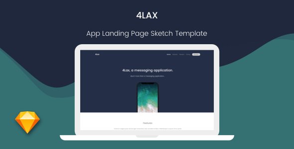 4Lax - App Landing Page - Sketch Templates  TFx Winfred Nik